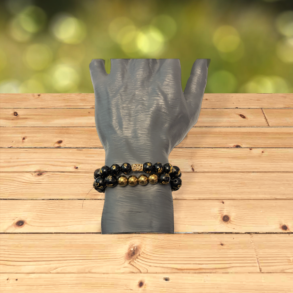 Flying dragon bracelets with hemitite beads