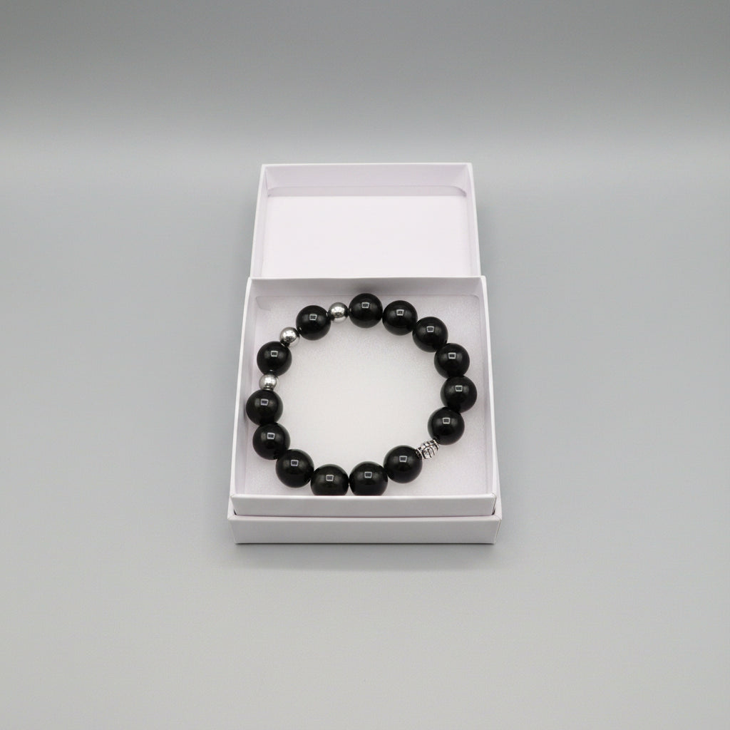 black obsidian gemstone bracelet