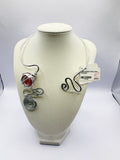 Silver Wire Choker with Gemstone Accents
