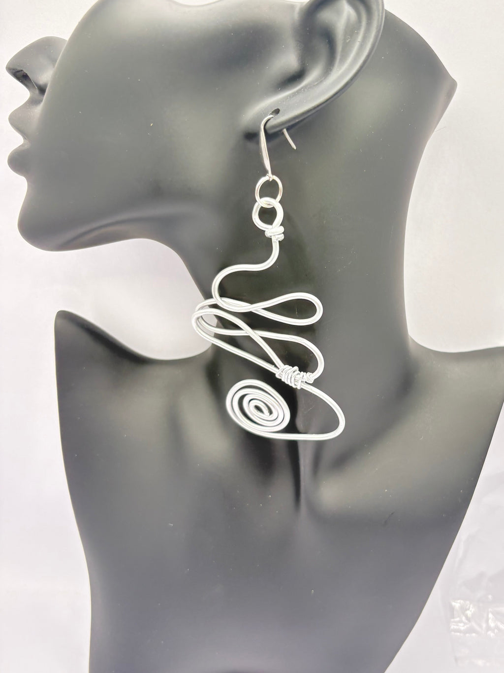 Silver spiral earrings