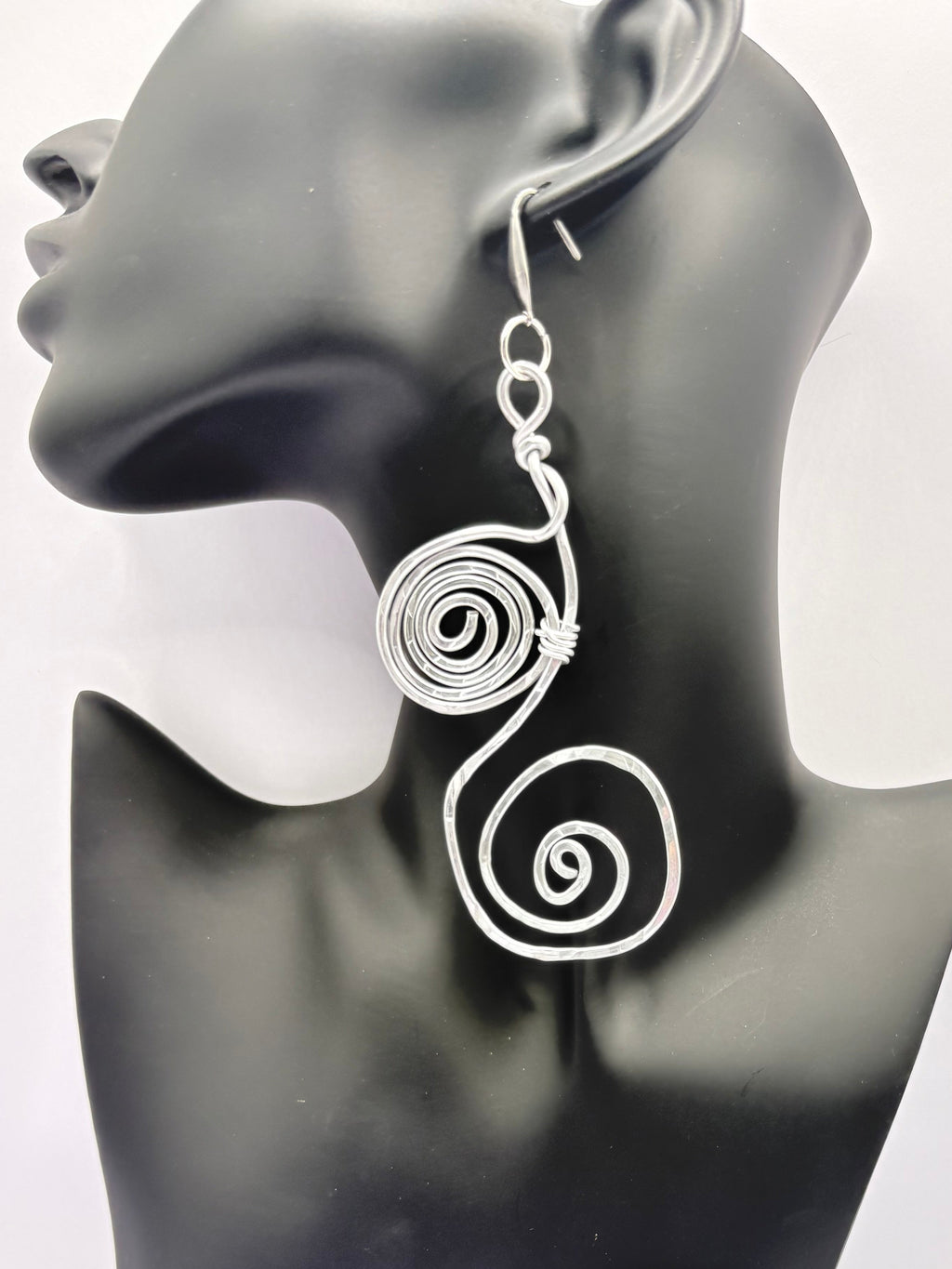 Silver spiral earrings
