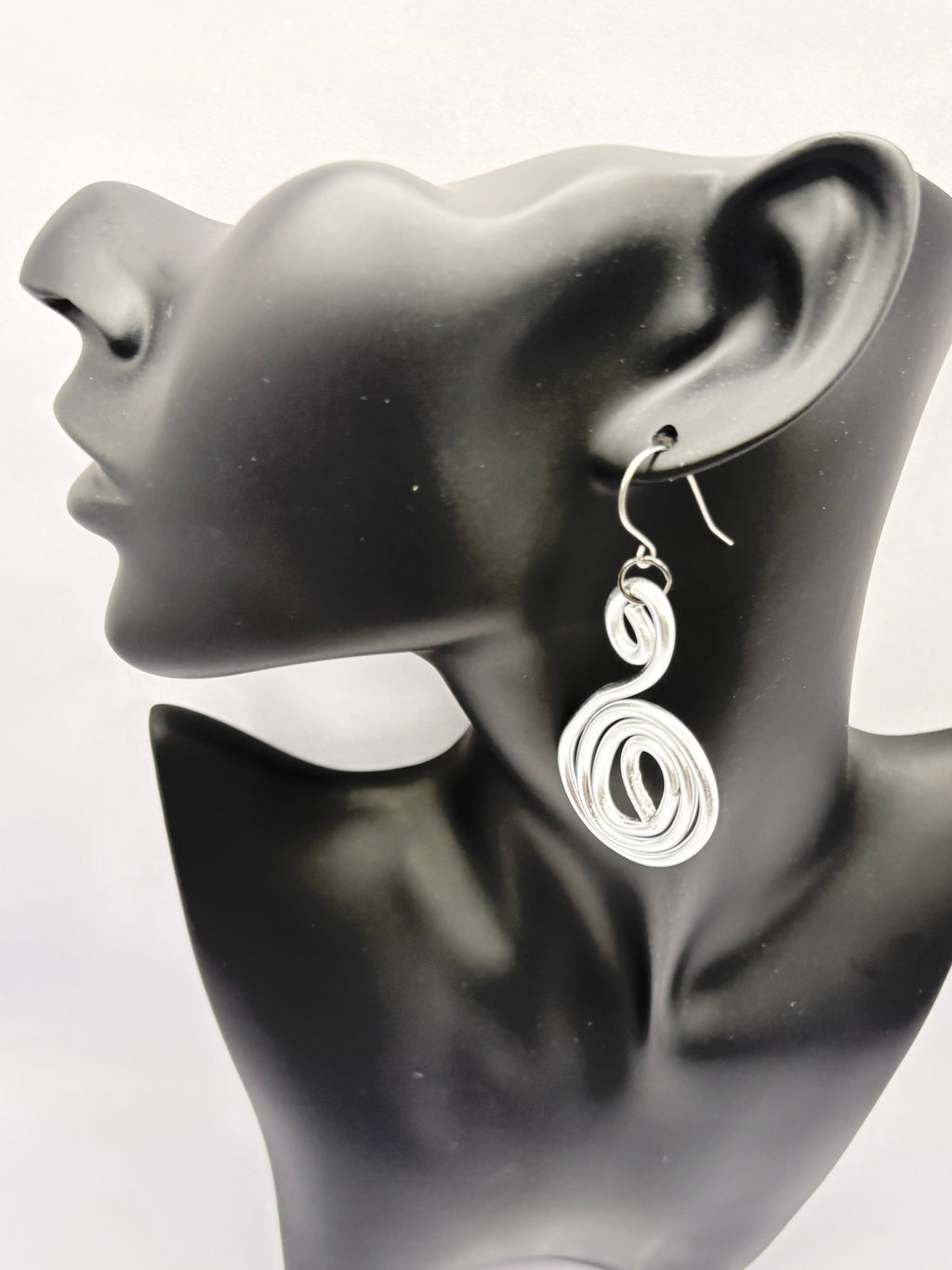 Silver spiral earrings