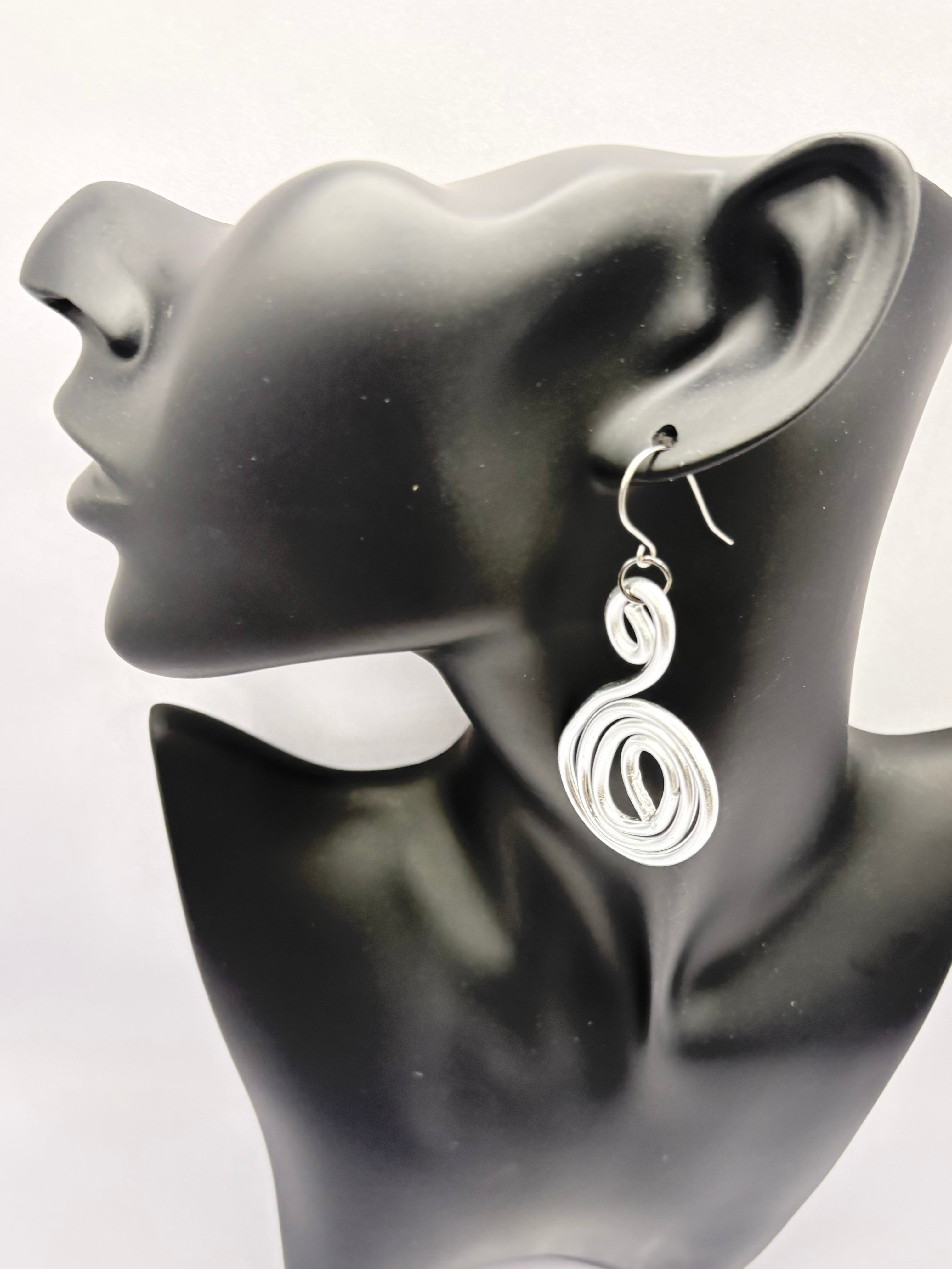 Silver spiral earrings