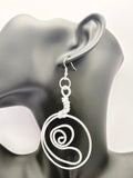 Silver spiral earrings