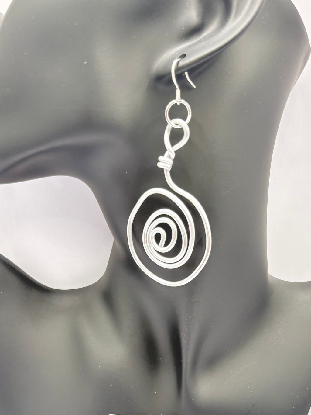 silver spiral earrings