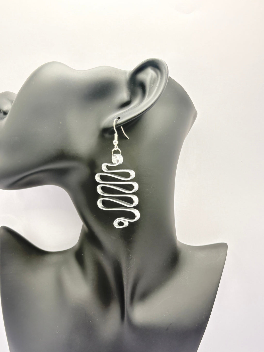 Silver spiral earrings