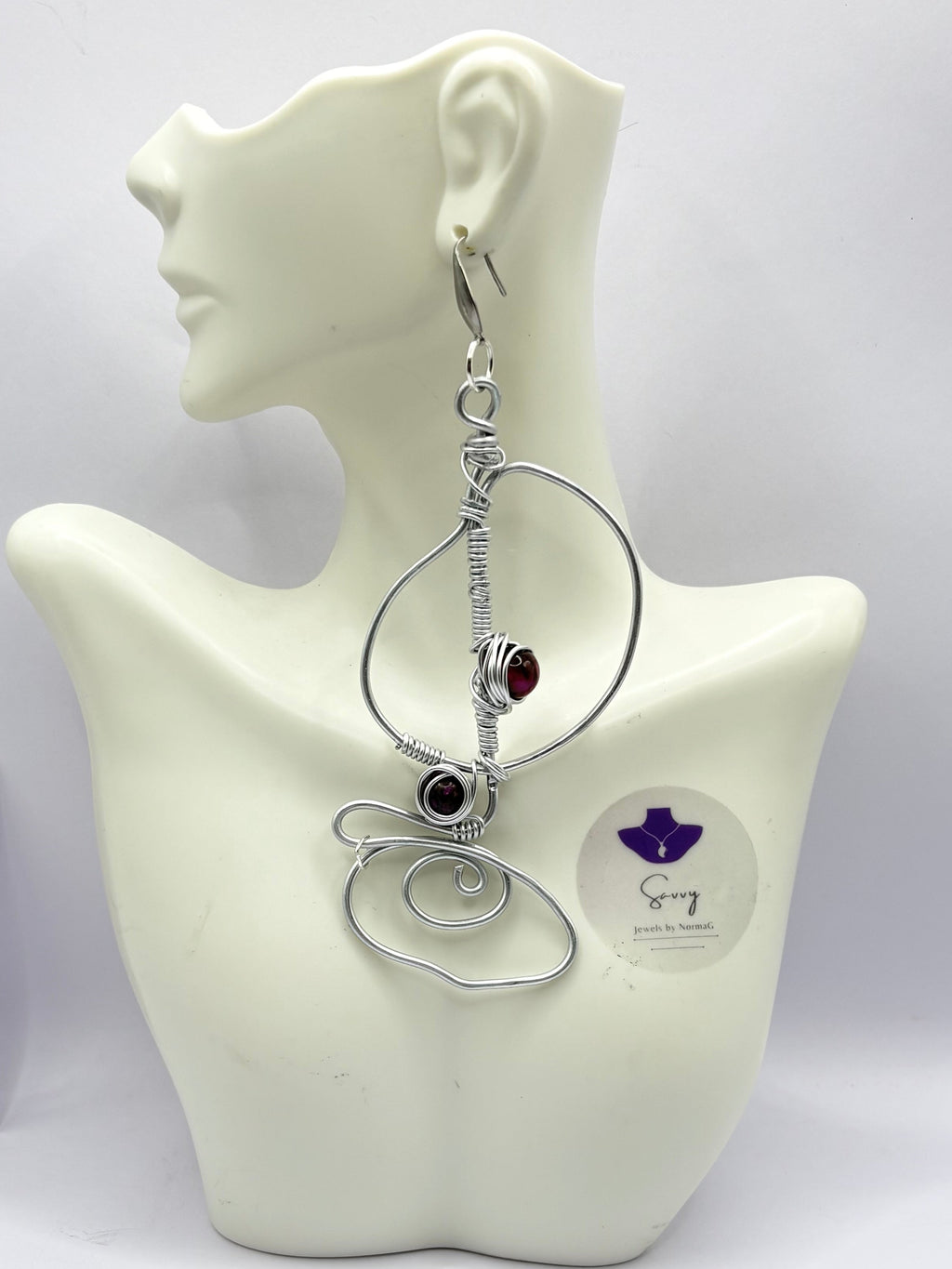 Silver statement earrings