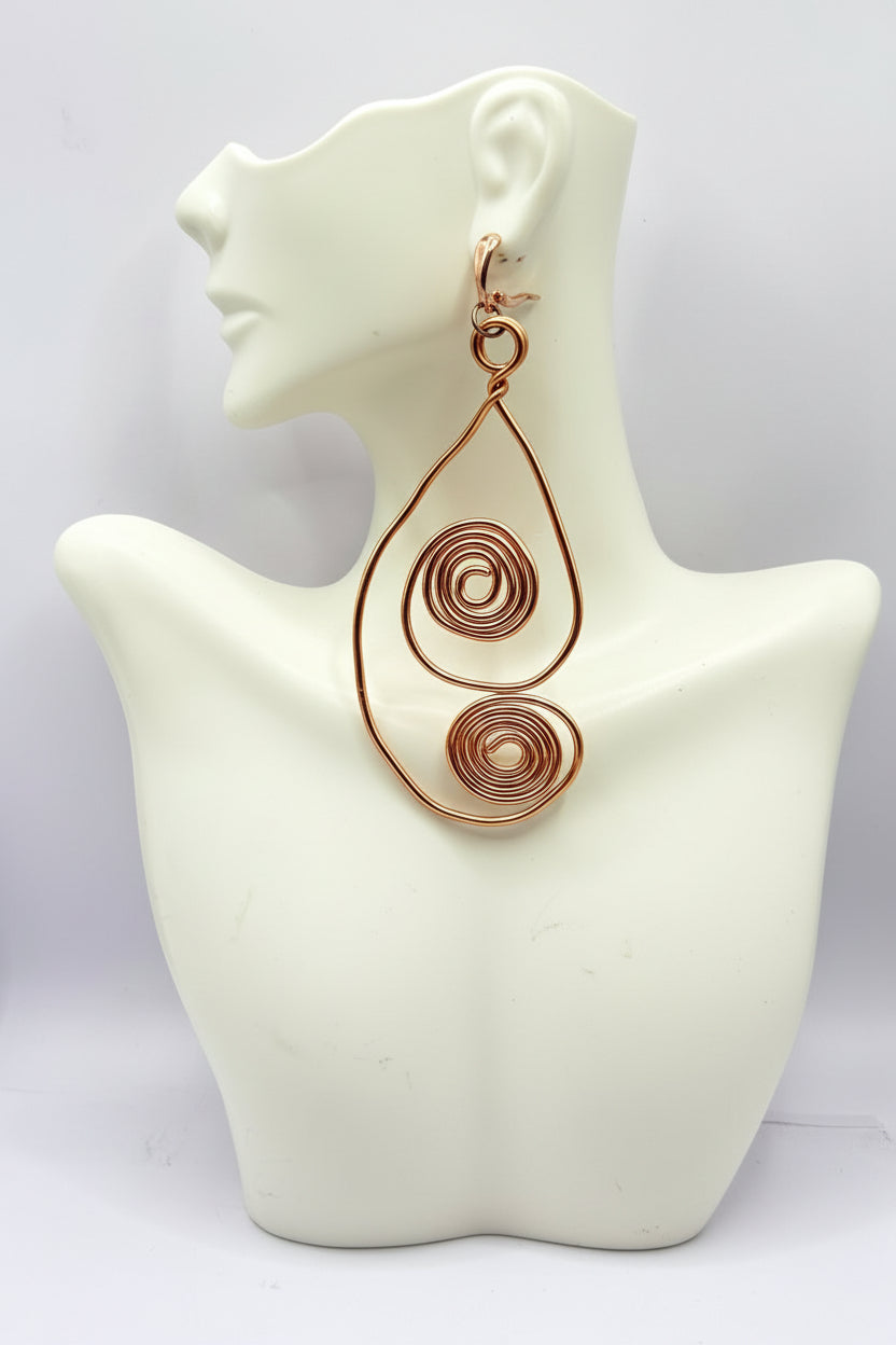 copper spiral earrings