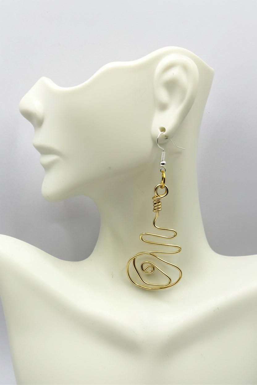 Gold spiral earrings