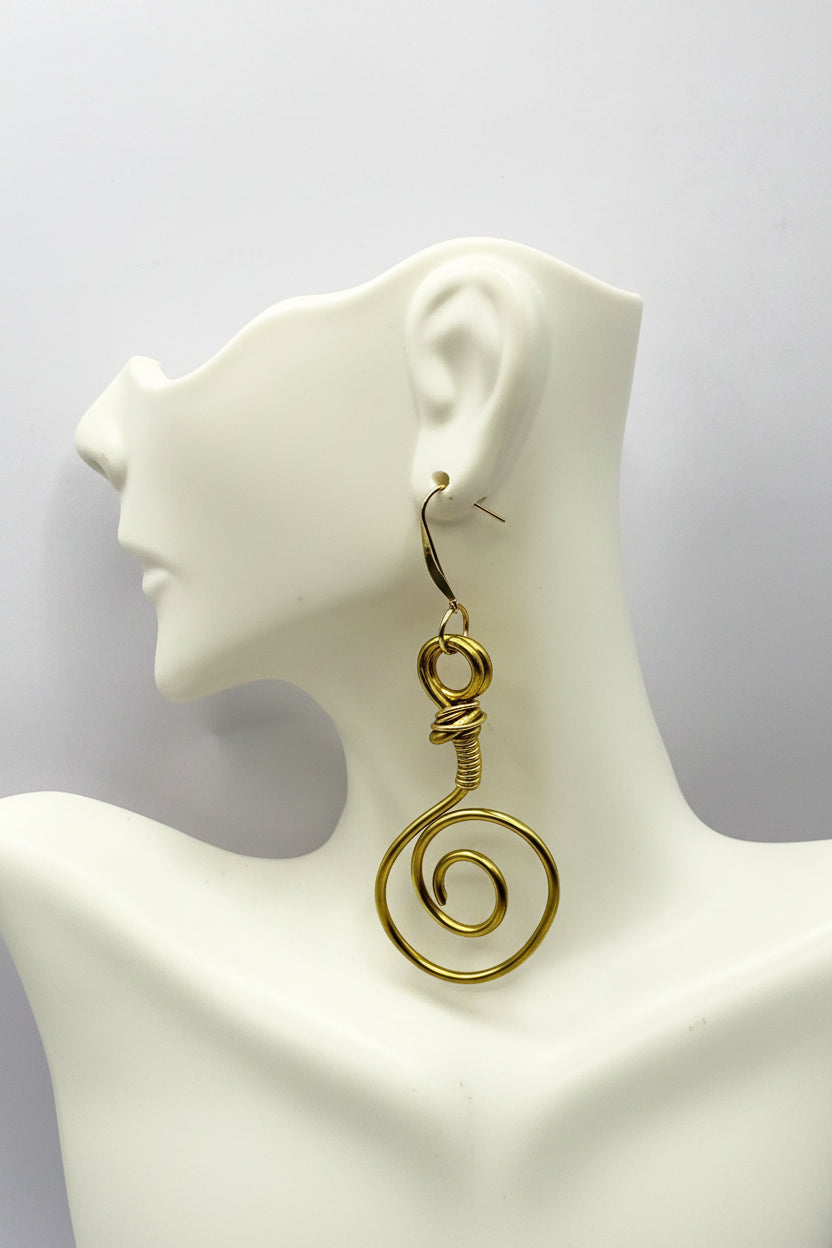 Gold spiral earrings
