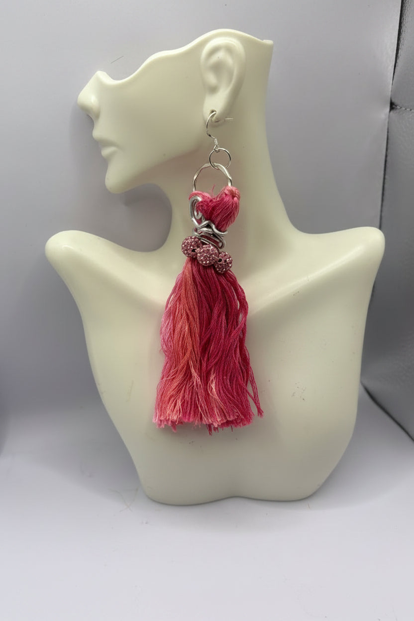 Pink Fabric earrings