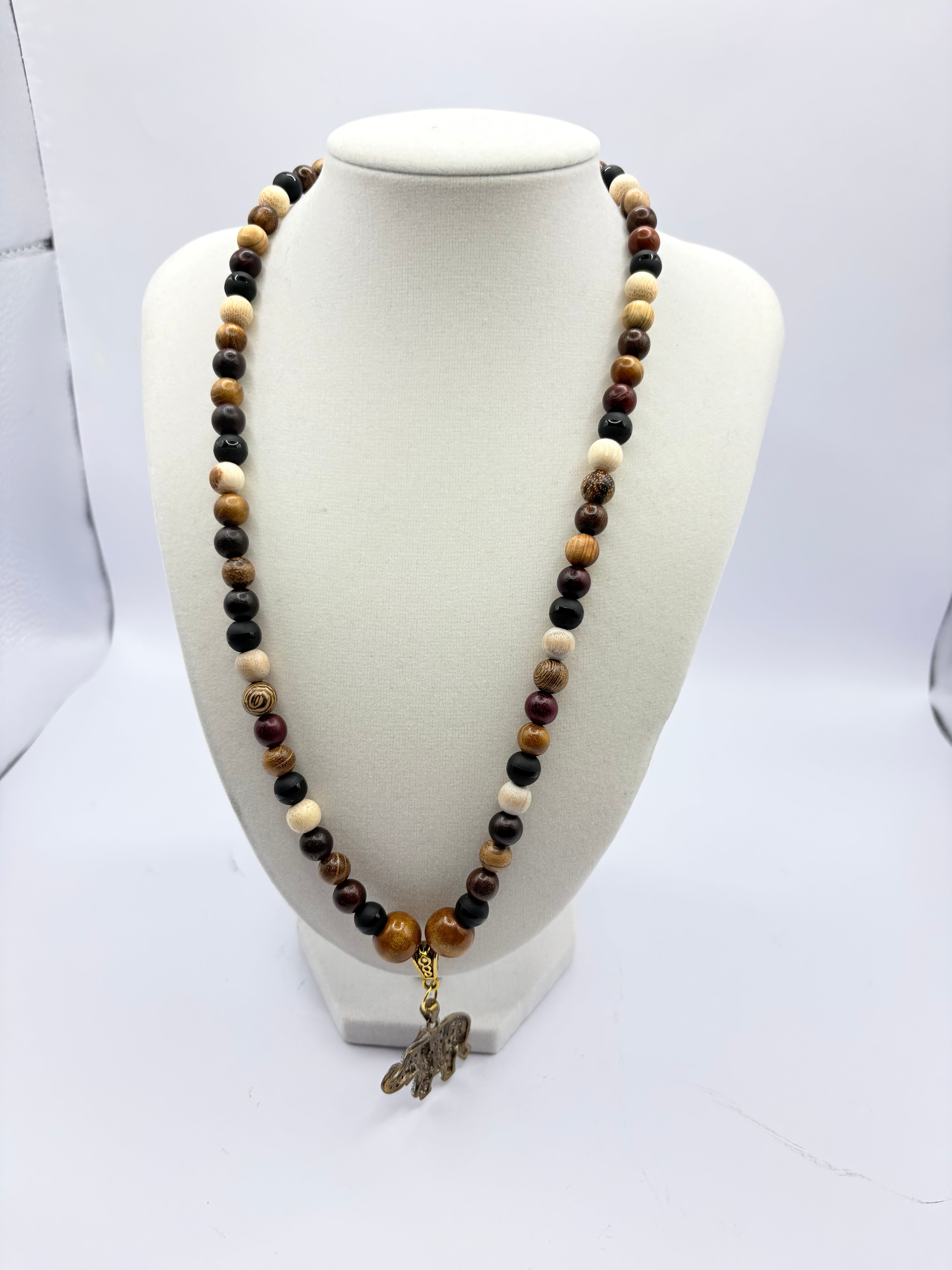 wood bead necklace