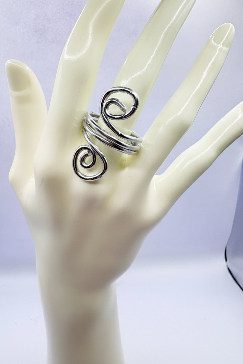 Silver spiral ring
