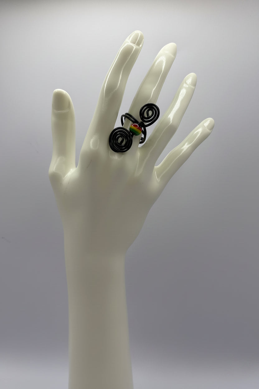 black rasta ring