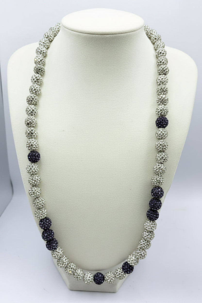Purple and silver Rhinestone necklace