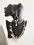 Sapphire Plum Gemstone Drop Necklace