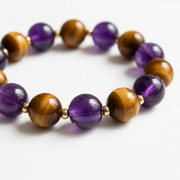 Amethyst Gemstone Beaded Bracelet