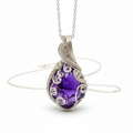 Crystal Amethyst and Silver Small Necklace