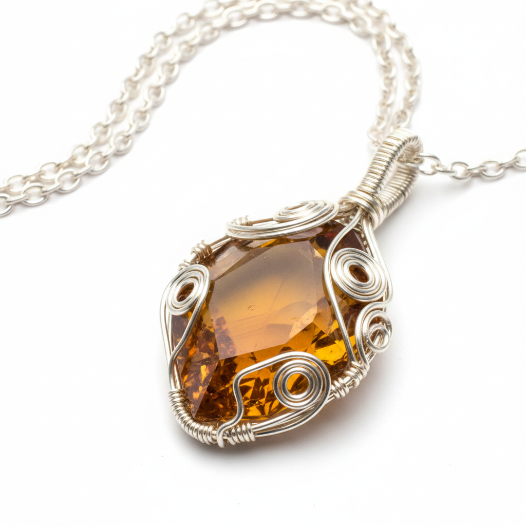 Crystal Gold Stone Necklace