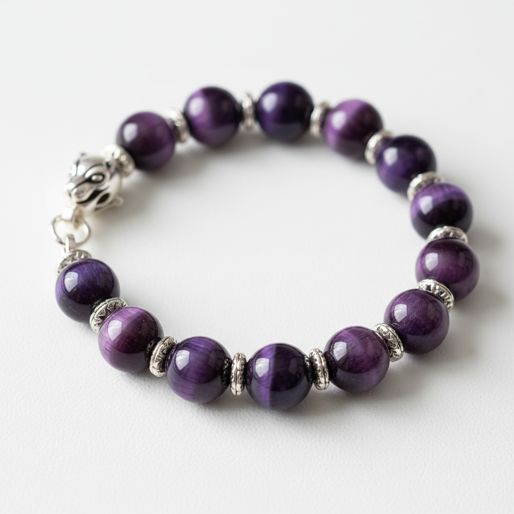 Amethyst Gemstone Beaded Bracelet
